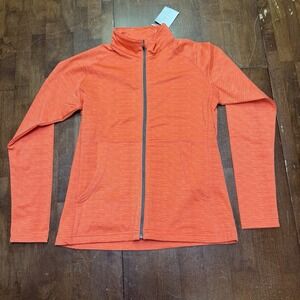 New‎ Page & Tuttle Womens Jacket Small Fleece Full Zip Orange Golf Pockets
